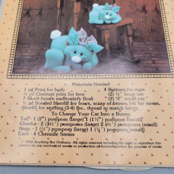 The Great Catsby Plush Toy Pattern Cat Rabbit Anything But Ordinary - Picture 3 of 3